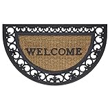Achim Home Furnishings WRM1830FS6 Fleur De Lis Slice Wrought Iron Rubber Door Mat, 18 by 30"