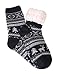 Dosoni Women's Super Warm Deer Fleece Lining Knit Christmas Knee Highs Stockings Slipper Socks (Black)