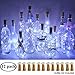 Decorman Wine Bottle Lights with Cork 12 Pcs 15 LEDs Cork Shape Silver Copper Wire Battery Powered LED Fairy String Lights for DIY/Decor/Party/Wedding/Christmas/Halloween