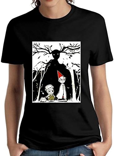 FOURROUNI Women's Over Four The Four Garden Four Wall Smile Look T-Shirt Black Large