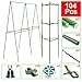 BLIKA 104 Pcs DIY Plant Supports, 4FT Tomato Cages Assembled Garden Plant Stakes for Vertical Climbing Plants, Plant Stakes and Support