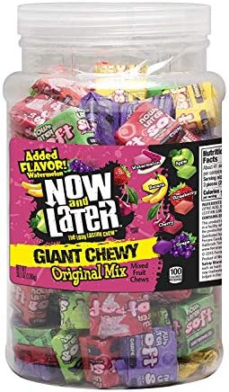 Now & Later Chewy Mixed Fruit Chews Assorted, 38 Ounce Jar (3 Pack)