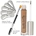 Natural Eyebrow Gel Sculpting Duo Volumizing Fiber Gel with Dual Edge Precision Spoolie Brush Applicator and Shaper Stencils - Waterproof and Smear Proof Formula by Bella Brow (Brunette)