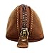 RUSTIC TOWN Leather Pencil Case - Zippered Pencil Pouch For Work & Office (Small, Brown)