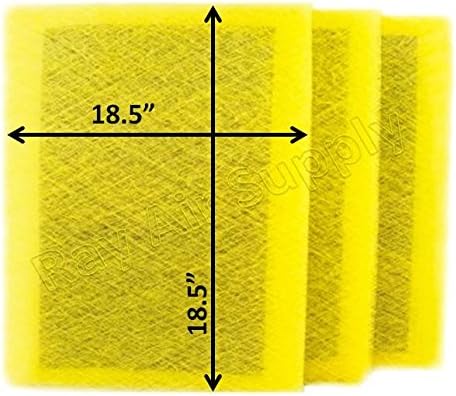 Air Ranger Replacement Filter Pads 20x21 (3 Pack) YELLOW