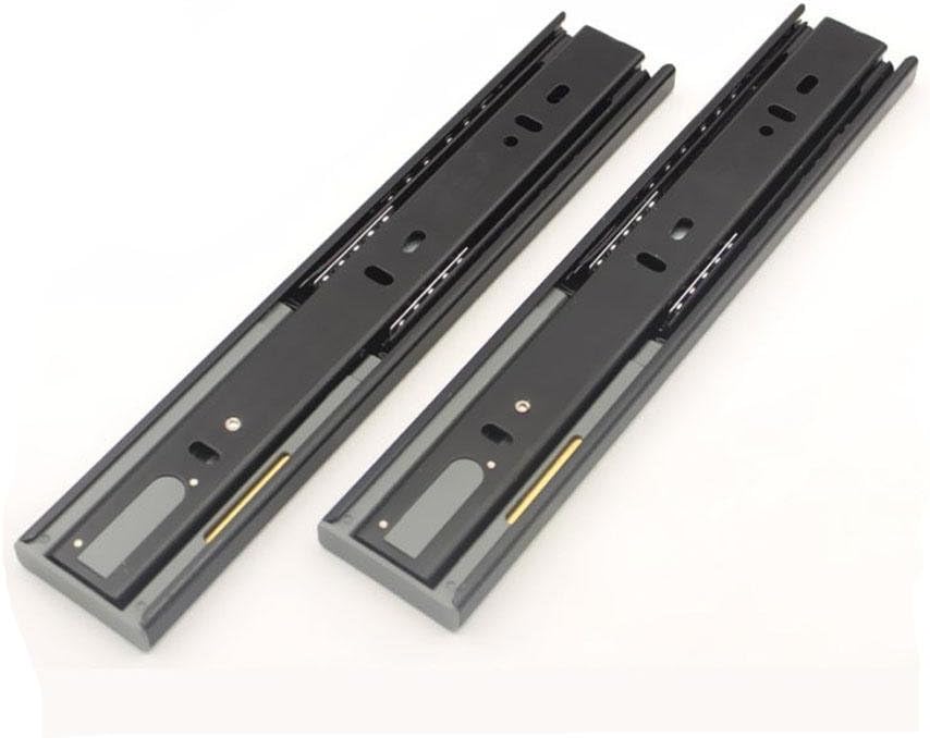 Drawer Runners Hydraulic Soft Close Damper Drawer Slides 3 section Black (400mm)