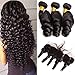 10A Brazilian Loose Wave Hair 3 Bundles with Frontal Closure (16 18 20 with14 Frontal) Uprocessed Human Hair Weave Bundles with Frontal Loose Wave Hair with 13x4 Ear To Ear Lace Frontal Natural Color