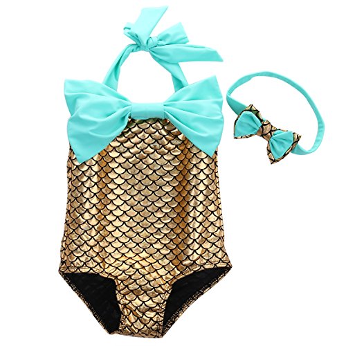 Baby Girls Swimwear Mermaid One Pieces Swimsuit children Bathing Suit Costume 2-7Y