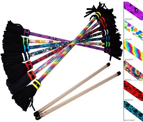 Flower Stick Set - Art-Deco (6 Designs) + Silicone Wooden Hand Sticks! Pro Flower Sticks For Kids &amp; Adults! (Sculls)