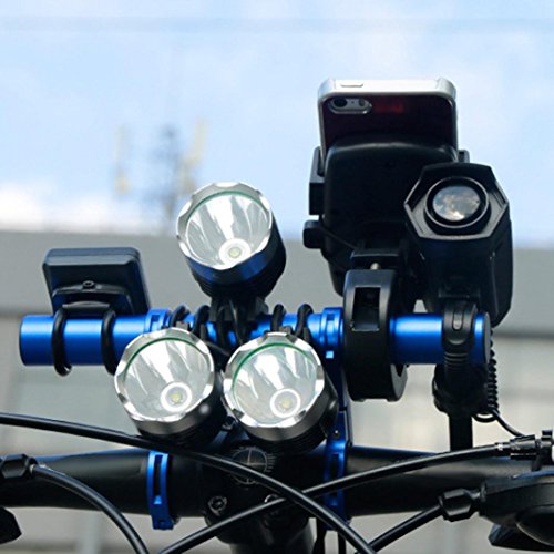 Dartphew Bike Accessories,Outdoor Durable Solid Lightweight Bike Flashlight Holder Handle Bar Bicycle Accessories Extender Mount Bracket for Outdoor Hiking Camping Hunting Fishing (Blue)