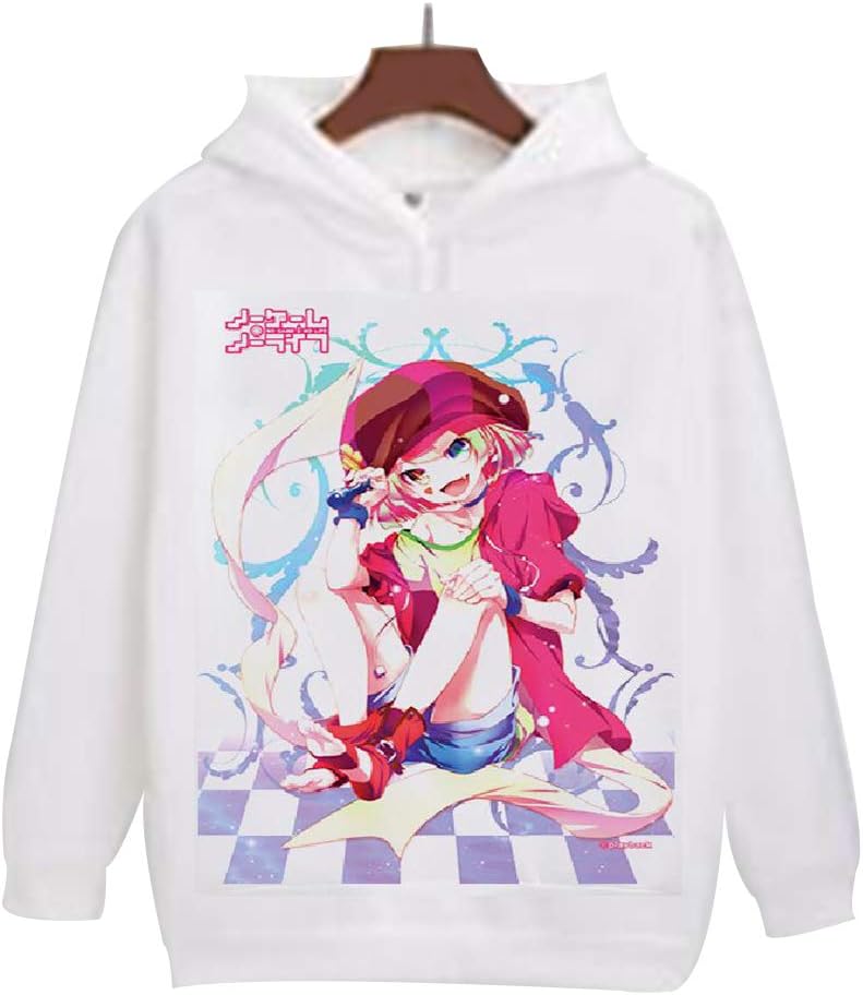 QIAOTT No Game No Life Anime Pullover,3D Print Fleece Cosplay Hoodies Sweatshirt for Anime Fans