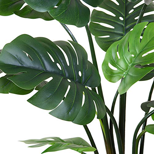 CozyBox Artificial Monstera Deliciosa Plant 43" Fake Tropical Palm Tree, Perfect Faux Swiss Cheese Plant for Home Garden Office Store Decoration, 11 Leaves