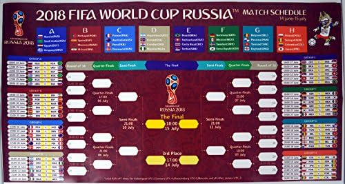 CMLegend 2018 World Cup Russia Wall Chart Poster 16×24 Inch (Red)