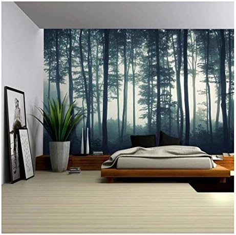 Wall26 Landscape Mural Of A Misty Forest Wall Mural Removable Sticker Home Decor 100X144 Inches