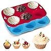 Silicone Muffins Tray, 2 Pack Deep and Jumbo Muffin Pan 6 Cup Large , Non-Stick Giant Cupcake Tin, Silicon Mould…