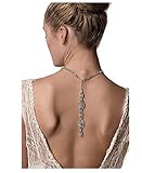 Minid Wedding Vintage Necklace Deco Jewelry, Bridal Back Drop Crystal Necklace