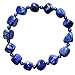 Zenergy Gems Charged Custom (2-Bead) Natural Premium Lapis Lazuli Stretchy Bracelet + Selenite Charging Crystal Included