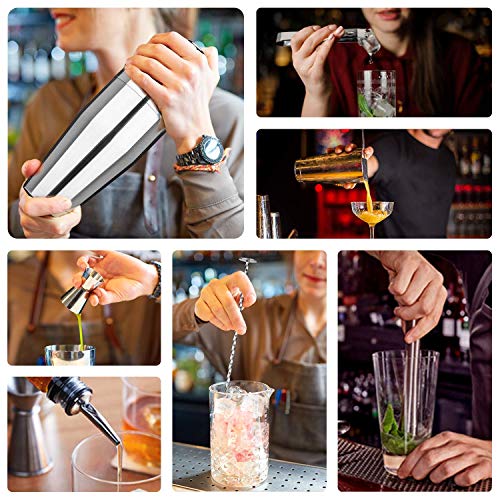 Cocktail Shaker Edelstahl Cocktail Set 750ml Cocktailshaker Geschenkset 9 Teiliges Barzubehör Werkzeug Cocktail Mix… – Bild 8