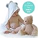 Hooded Baby Towel by Humble Bee Baby | Extra Soft, Hypoallergenic and Highly Absorbent Natural Bamboo Baby Towel (White) | Large 30 x 30 | Sized for Infants and Toddlers | Gray Bear Ears