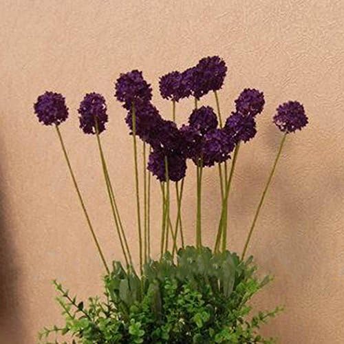 Home Silk Flowers Lavender Ball 5 Heads Decor Arrangement, Wedding Fence Party Valentine Craft Artificial European, Dark Purple