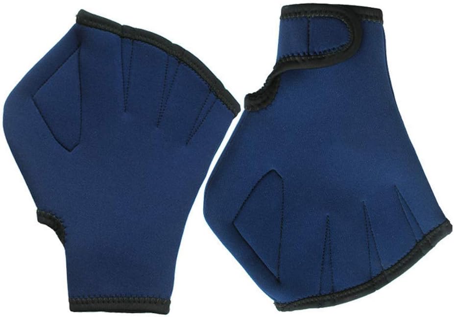 MansWill 1 Pair Aquatic Swimming Gloves, Frog Webbed Fitness Water Resistance Training Gloves/Neoprene Full Finger Gloves for Pool Playing Diving - Free Size : Sports & Outdoors