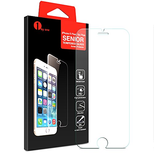 iPhone 6 Plus Protector,1byone Ultra-Clear iPhone 6s/6 Plus Film, High Definition (HD) Tempered Glass Screen Protector for iPhone 6/6s Plus with 9H Hardness and Easy Installation
