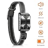 POP VIEW Bark Collar Shock Collar with Beep Ultrasound Harmless Shock Rechargeable Anti Bark Control Device