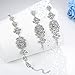 mecresh Silver Bridal Long Earring and Tennis Bracelet Austrian Crystal Jewelry Sets