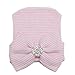 WILLTOO Newborn Lovely Soft Cute Hat Bow Baby Girl Hospital Beanie Hat (A)
