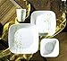 Corelle Square 16-Piece Dinnerware Set, Kobe, Service for 4