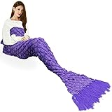 Handmade Mermaid Tail Blanket Crochet , Ibaby888 All Seasons Warm Knitted Bed Blanket Sofa Quilt Living Room Sleeping Bag for Kids and Adults(72.8