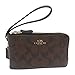 COACH F66506 CORNER ZIP WRISTLET IN SIGNATURE Brown Black