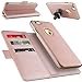 iPhone 6s Wallet Case with Detachable Slim Case, LOHASIC [3 Card Slots] Premium Leather 2 in 1 [Magnetic Folio Flip] Hands-free Kickstands Pouch Cover for Apple iPhone 6s & 6 - [Rose Gold,4.7”]