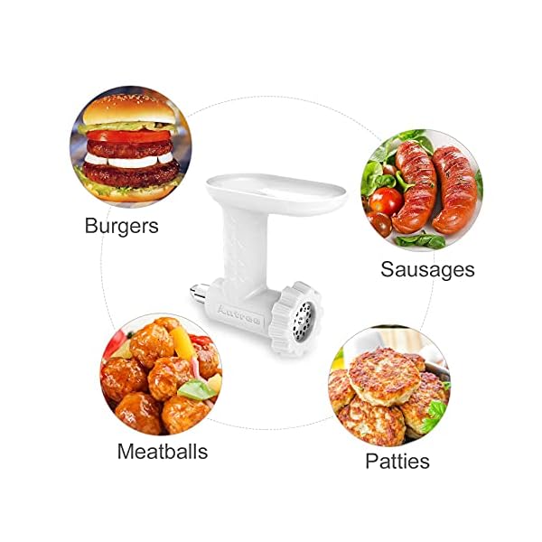 Food-Meat-Grinder-Attachments-for-KitchenAid-Stand-Mixers-Durable-Meat-Grinder-Sausage-Stuffer-Attachment-Compatible-with-All-KitchenAid-Stand-Mixers-Includes-2-Sausage-Stuffer-Tubes-White Food Meat Grinder Attachments for KitchenAid Stand Mixers, Durable Meat Grinder, Sausage Stuffer Attachment Compatible…