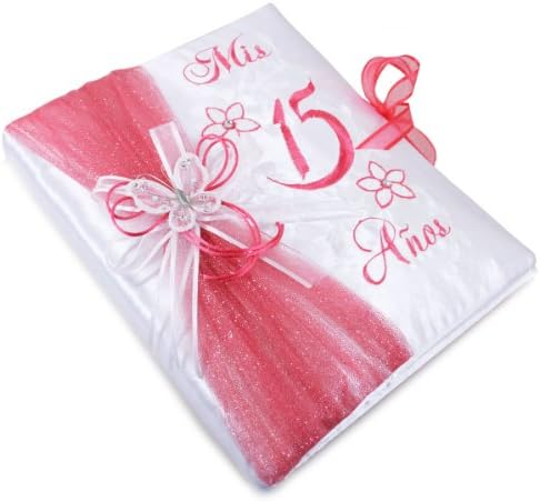 Select Your Choice of Quinceanera Guest Book Photo Album Kneeling Tiara Pillow Bible Q3031 (Guest book)