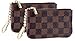 Rita Messi Luxury Checkered Zip Coin Pouch Purse Change Holder Wallet with Key Chain 2 pcs Set (01 Victoria)