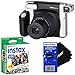 Fujifilm INSTAX 300 Wide-Format Instant Photo Film Camera (Black/Silver) + Fujifilm instax Wide Instant Film, Twin Pack (20 sheets) + HeroFiber® Ultra Gentle Cleaning Cloth