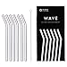 WAVE Premium Curved Glass Straws Set - 6 Pack, 9