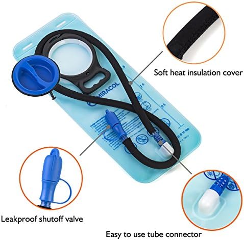 MIRACOL Hydration Bladder 2 Liter 70 oz BPA Free Water Reservoir - Leak Proof Hydration Pack Replacement - Best Outdoor Gear for Hiking, Cycling, Climbing Skiing, Running