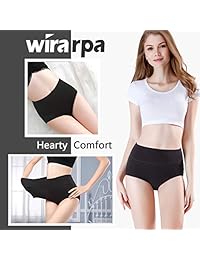 wirarpa - Bragas de algodón suave para mujer, transpirables, de cintura alta, cobertura completa