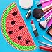 Makeup Brush Cleaning Mat For Women, Silicone, with Suction Cups - Tropical Fruit Design - Brush Cleaner Pads for Beauty Tools and Accessory Care - Portable Cosmetics Clean Scrubbing Mats