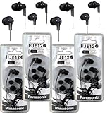 Panasonic RP-HJE120 ErgoFit in-Ear Headphones Stereo Earbuds (4-Pack, Black)