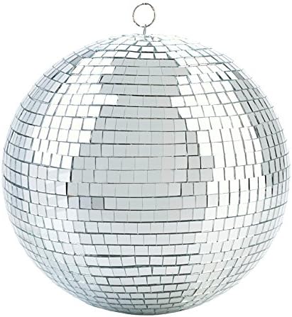Lightweight Glass Party Disco Mirror Ball For Bar Stage DJ Party Light, 12 inch, silver