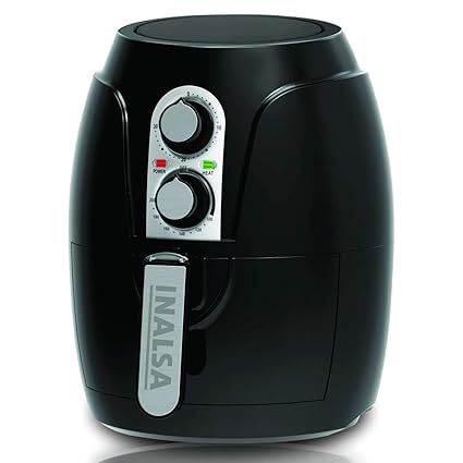 Inalsa Air Fryer 2.3 L Crispy Fry-1200W with Smart Rapid Air Technology, Timer Selection And Fully Adjustable Temperature Control, (Black)