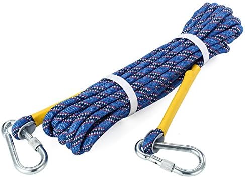 HandAcc Outdoor Climbing Rope 10M(33ft) Rock Climbing Rope, Diameter 10mm, Escape Rope Climbing Equipment Fire Rescue Parachute Rope Blue