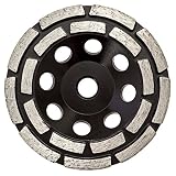 Thinset Removal Bit 4.5 Double Row Diamond Grinding Cup, Black