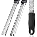 KLEMOO Citrus Lemon Zester & Cheese Grater - Sharp Stainless Steel Blade and Black Ergonomic Handle with Protective Cover, Free Cleaning Brush-Excellent for Ginger, Garlic, Nutmeg, Chocolate, Onions