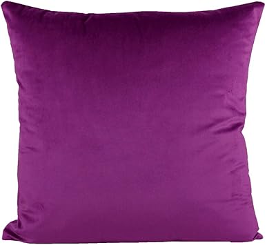 Magenta Dark Purple Throw Pillow Covers Decorative Velvet Soft Solid Square Cushion Cases Home Decor For Couch Sofa Bedroom Office Set Of 2 18x18 Inch 45x45cm Home Kitchen Amazon Com
