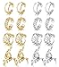 JOERICA 4 Pairs Silver Ear Cuff Earrings for Women Clip on Fake Lip Cartilage Tragus Helix Body Jewelry Set (B:8 pairs)
