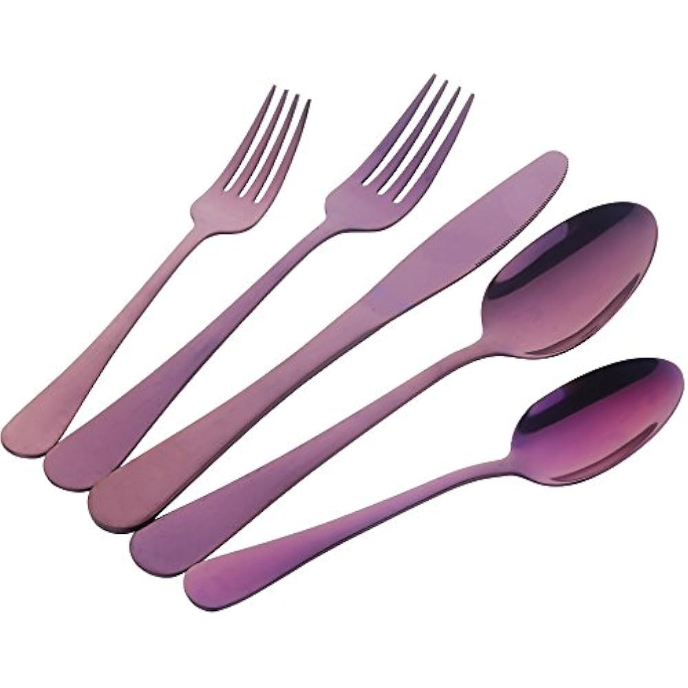 Flatware Sets 20Pieces Purple Stainless Steel Silverware Set, Service
